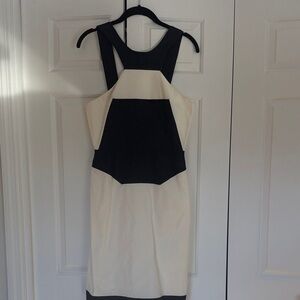 Chic Black and White Backless Dress